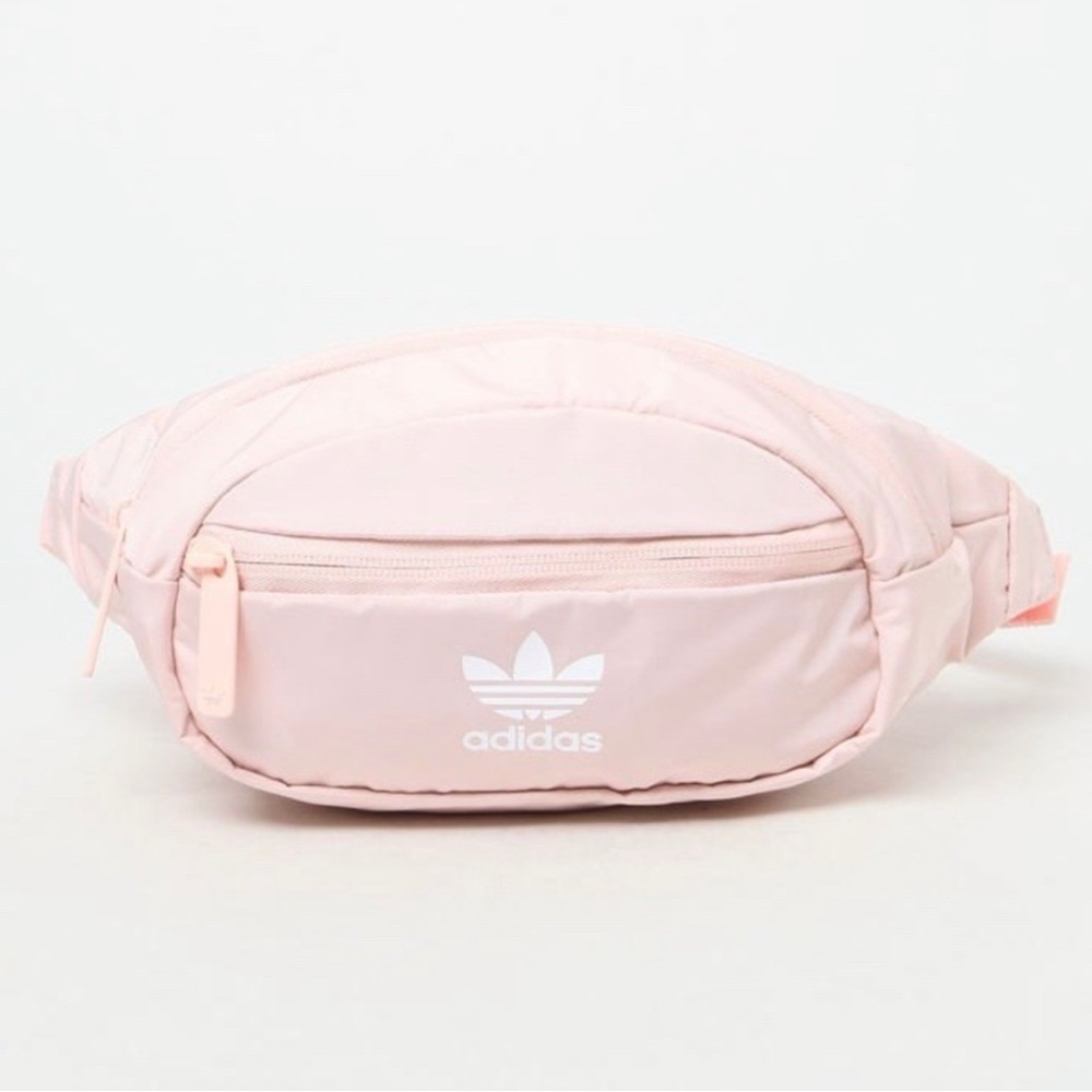 Pink Adidas Fanny Pack in Blush Pink + White